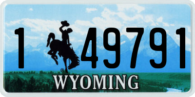 WY license plate 149791
