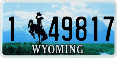 WY license plate 149817