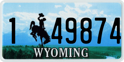 WY license plate 149874