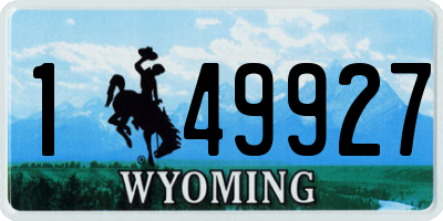 WY license plate 149927
