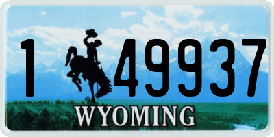 WY license plate 149937