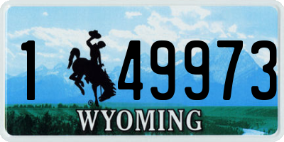 WY license plate 149973