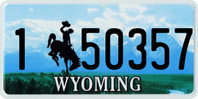 WY license plate 150357