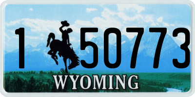 WY license plate 150773