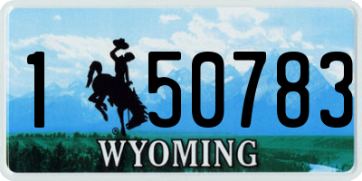 WY license plate 150783
