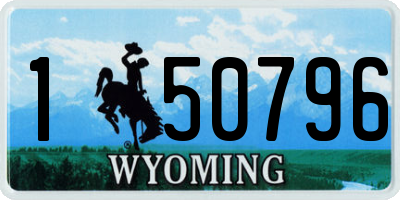 WY license plate 150796