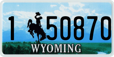 WY license plate 150870