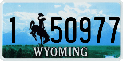 WY license plate 150977