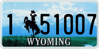 WY license plate 151007