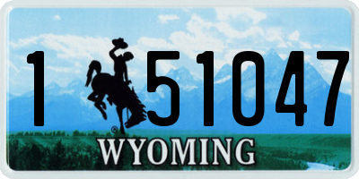 WY license plate 151047