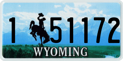 WY license plate 151172