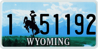 WY license plate 151192