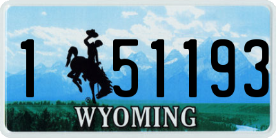 WY license plate 151193