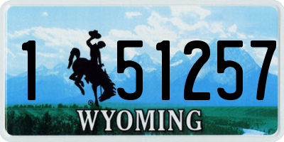 WY license plate 151257