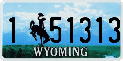 WY license plate 151313