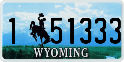 WY license plate 151333