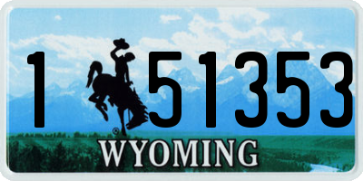WY license plate 151353