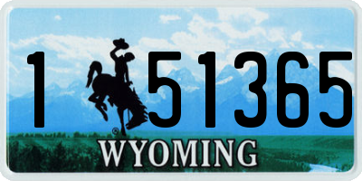 WY license plate 151365