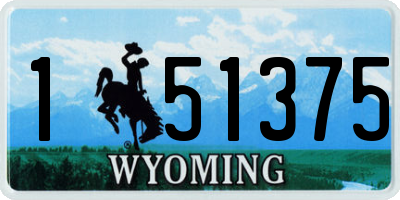 WY license plate 151375