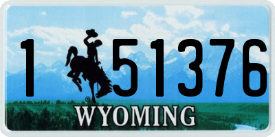 WY license plate 151376
