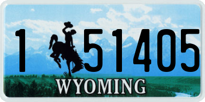 WY license plate 151405