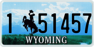WY license plate 151457