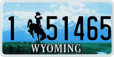 WY license plate 151465