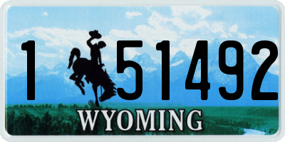 WY license plate 151492