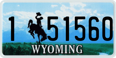 WY license plate 151560