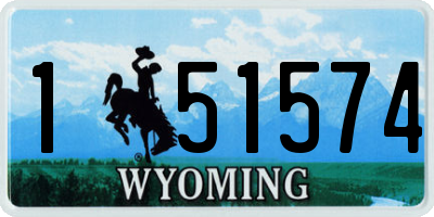 WY license plate 151574