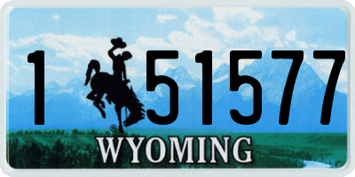 WY license plate 151577