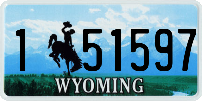 WY license plate 151597