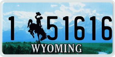 WY license plate 151616