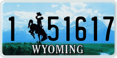 WY license plate 151617