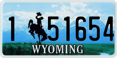WY license plate 151654