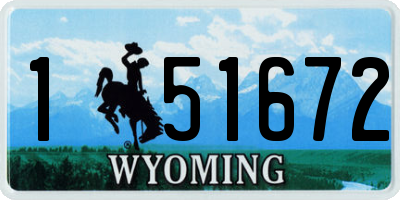 WY license plate 151672