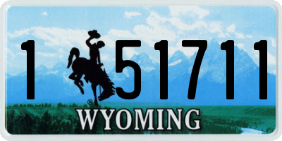 WY license plate 151711