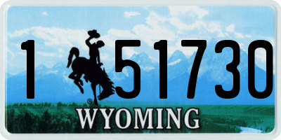 WY license plate 151730