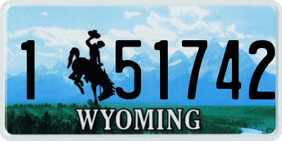 WY license plate 151742
