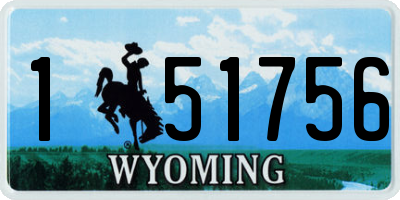 WY license plate 151756