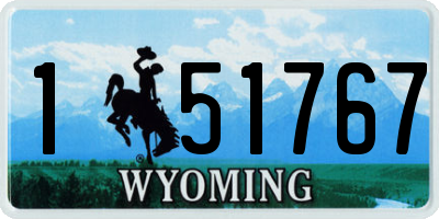 WY license plate 151767