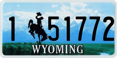 WY license plate 151772