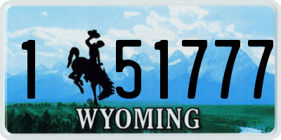 WY license plate 151777