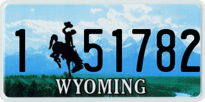 WY license plate 151782