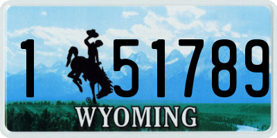 WY license plate 151789