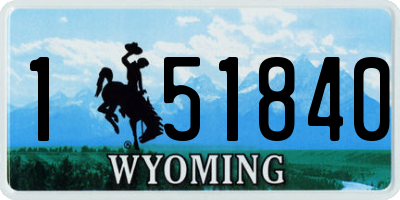 WY license plate 151840
