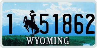 WY license plate 151862
