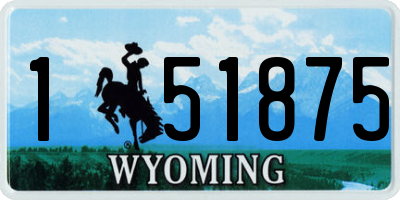 WY license plate 151875