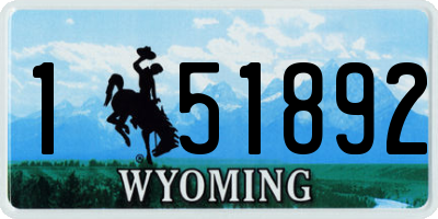 WY license plate 151892