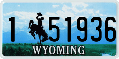 WY license plate 151936